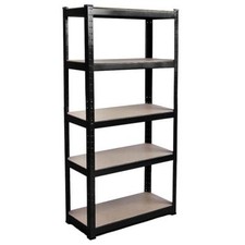 SALE 5 Tier Racking Shelf Heavy Duty Garage Shelving Storage Shelves Unit Black