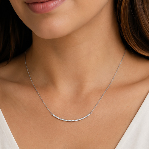 Rhodium plated curved - 18",