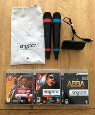 PlayStation 3 PS3 Singstar Bundle: 2 Wireless Microphones, Mic Receiver, 3 Games