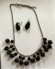 Vintage Jewellery Pieces - Unique Set of Black Faceted Glass Pieces. 2 Items.