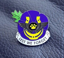 Purple POPPY pin badge animals