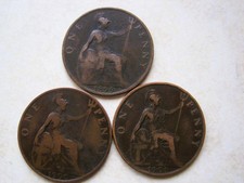 Queen Victoria: Genuine pennies, 1899 1900 1901
