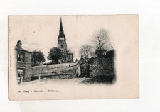 GB KEVII ST MARY'S CHURCH CLITHEROE postcard 1907 posted KILLAMARSH 1/2d