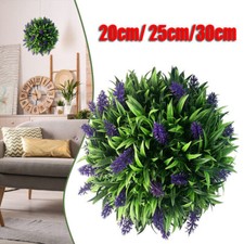 Topiary Ball Artificial Lavender Flower Hanging Basket Fake Plant Home Decor UK