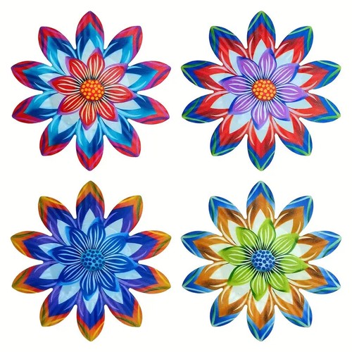 Colourful metal flower wall - flower,