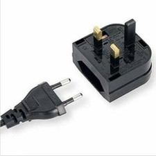 2 Pin EU To UK Plug 3Pin Power