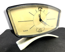 Vtg 60s Slava USSR Cold War Alarm Clock Serviced MCM Minimalist Desk Clock