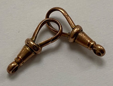 SUPERB PAIR heavy 3.8 gram ANTIQUE 9CT GOLD POCKET WATCH ALBERT CHAIN DOG CLIP