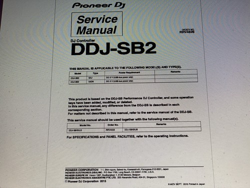 Pioneer ddj sb2 service - pioneer,