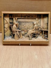 Vintage Arthur Osborne Ivorex Wall Plaque English Engraved 3D Signed Rustic 