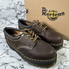 DR MARTENS Dark Brown 8053 Quad II Crazy Horse Leather Platform Shoes UK9.5 BNIB