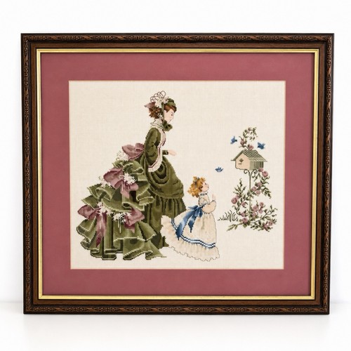 Vintage framed cross stitch - vintage,