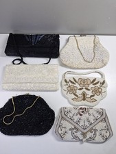 Vintage Beadwork Clip top Purse Handbag Job Lot x6 Hong Kong designer 