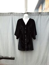 Zara Black Velour Kimono Sleeve Mini Dress Size S new