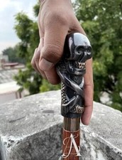 Black Skull Cane with Snake
