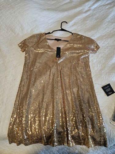 Lulus gold sequin party - gold, dress