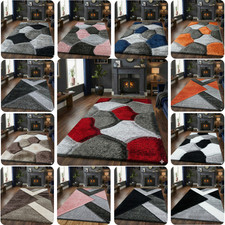 New Modern Large Shaggy Rugs Hallway Runner Living Room Carpet Mats Bedroom UK