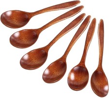Wooden Spoon Set Handmade Wood Spoon Craft for Tea Coffee Honey Sugar Condiment