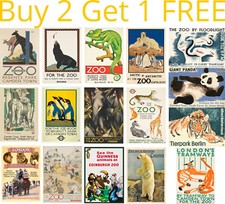 Vintage zoo posters - vintage,