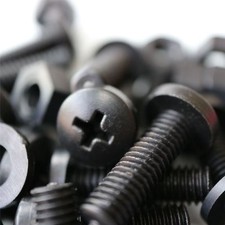 20x Black Screws Plastic Nuts