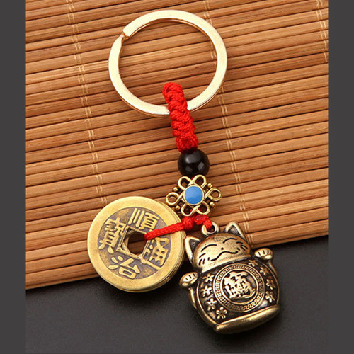 Lucky cat keychain with - keychain, 5