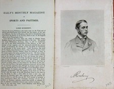 Original Old Antique Print 1869 Portrait Lord Rosebery Nobleman Sport Victorian