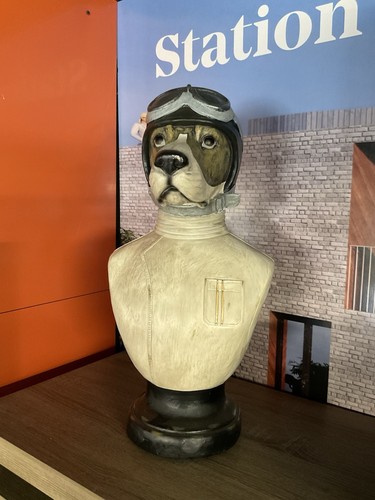 Racing driver dog bust - dog,