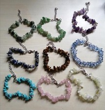 Natural Crystal Chip Bracelet  Adjustable