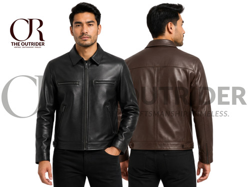 Men cafe racer biker leather - cafe,