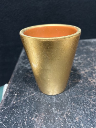 Vintage gold ceramic plant - vintage,