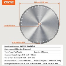 3PCS VEVOR Diamond Blade 14 in