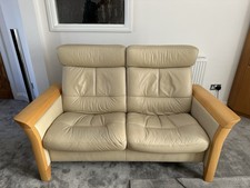 Ekornes Stressless 2 x 2 Seater Leather Recliner Sofa & Armchair  & Foot Stool