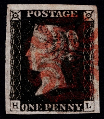 1840 black plate - 1d, 4m