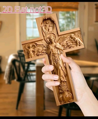 Wooden crucifix wall cross - crucifix,