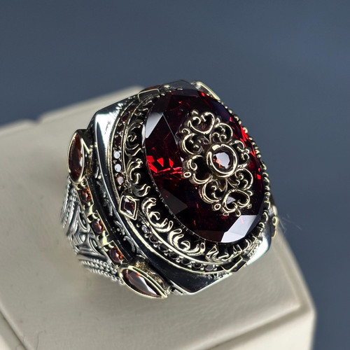 Bold ruby stone men ring - bold,