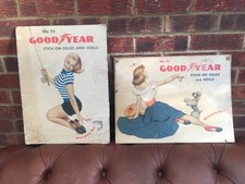 Goodyear vintage pin up style advertising sign - We fit stick-on-soles and heels