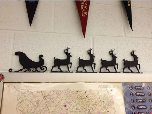 Santa sleigh and reindeer - sleigh,