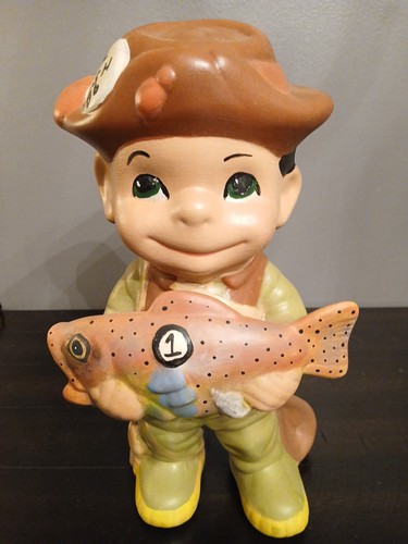 Vintage fisherman smiling - vintage,