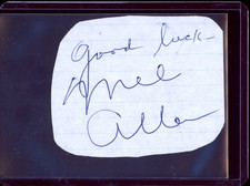Mel Allen HOF 2 x 3 Paper Cut Letter Auto Autographed Signed Frick Winner