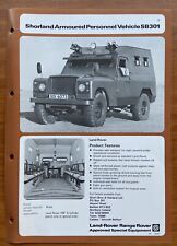 LAND ROVER Armoured Personnel Vehicle SALES BROCHURE Part Special Equipment Gear