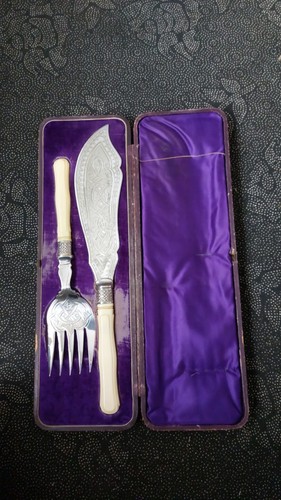 Antique victorian fish servers - antique,