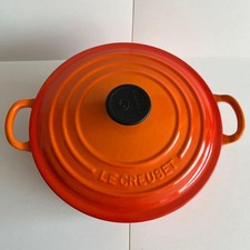 Le Creuset 20cm Orange Cast Iron Cocotte Used, with Minor Wear