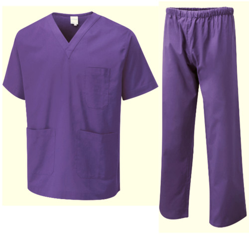 Purple scrub set tunic - purple, top