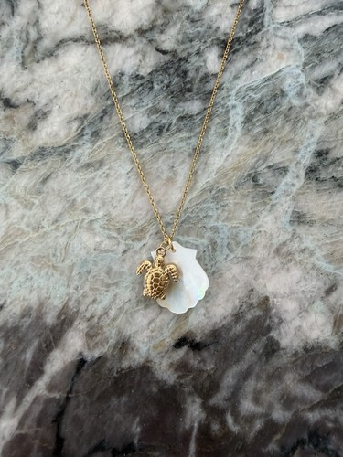 18k gold plated turtle - , pendant