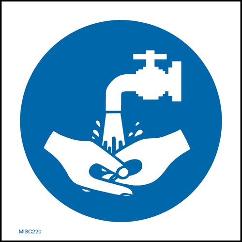 Wash hands sign sticker - wash,