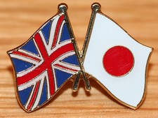 UK & JAPAN Japanese FRIENDSHIP Flag Metal Lapel Pin Badge Great Britain