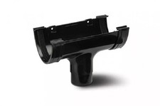 Polypipe 117mm Deepflow Gutter Running Outlet in Black RD505