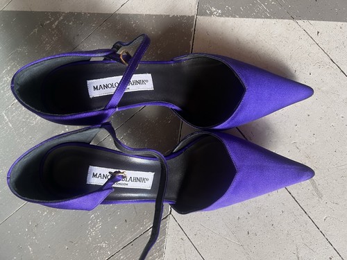 Manolo blahnik purple satin - manolo,