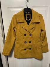 Me Jane Mustard Yellow Peacoat