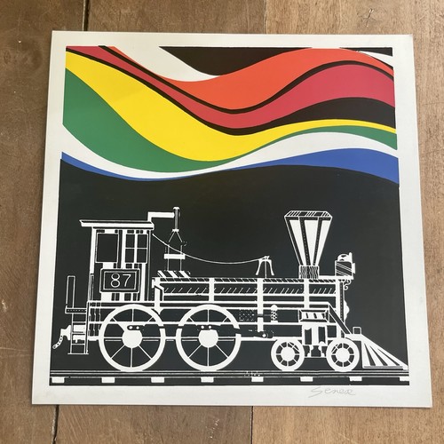Vtg signed serigraph train - vtg,